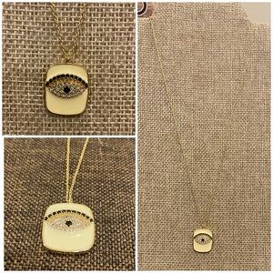 Enamel Evil Eye Pendant Necklace